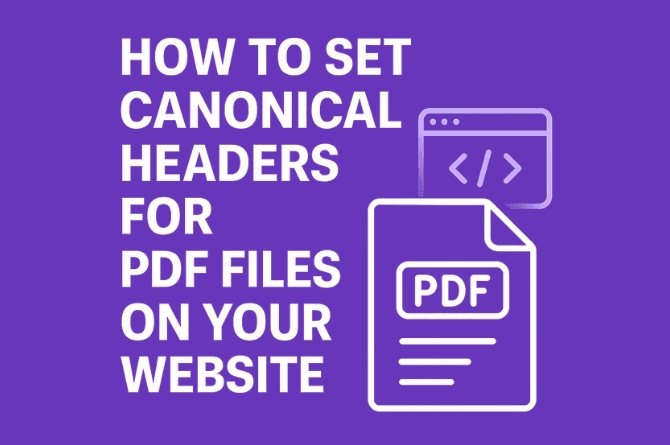 How to set canonical headers for pdf files on your website